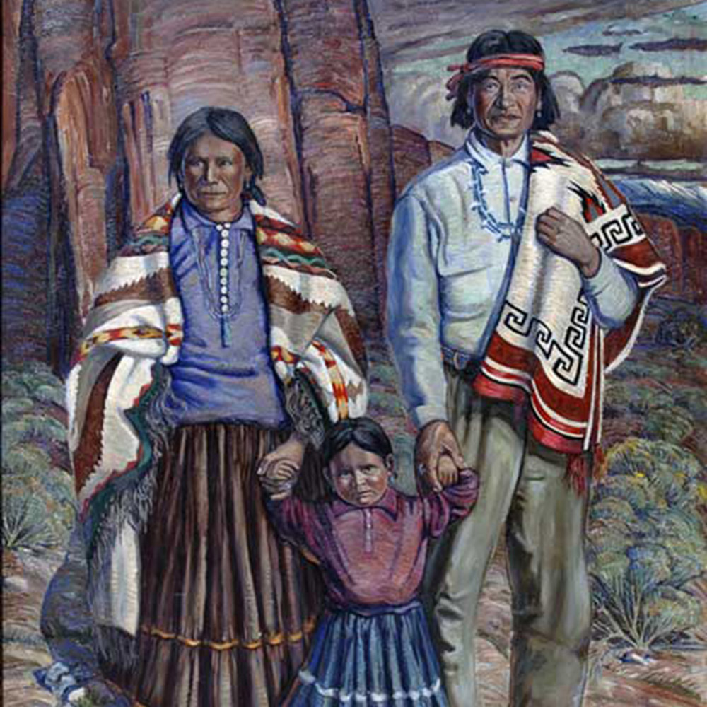 Navajo-Family-Ben-Turner-1912-1966-Oil-on-Board-66-x-56-75000 – Acosta ...