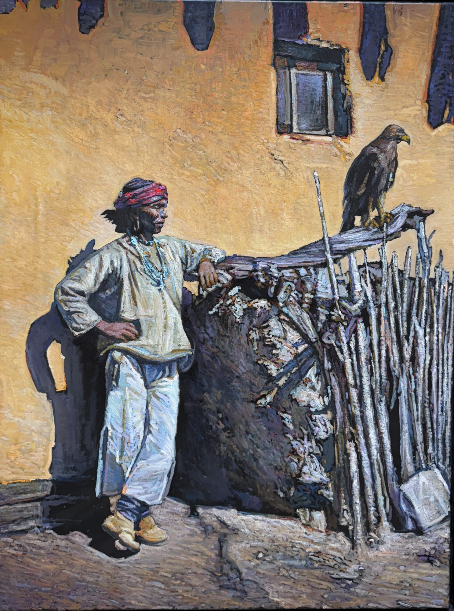 ZUNI MAN AND EAGLE - Bill Baker