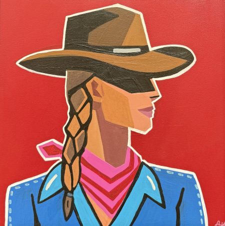 A GIRL WITH A PINK BANDANA WALKS INTO A BAR - BY ANGIE HASKELL