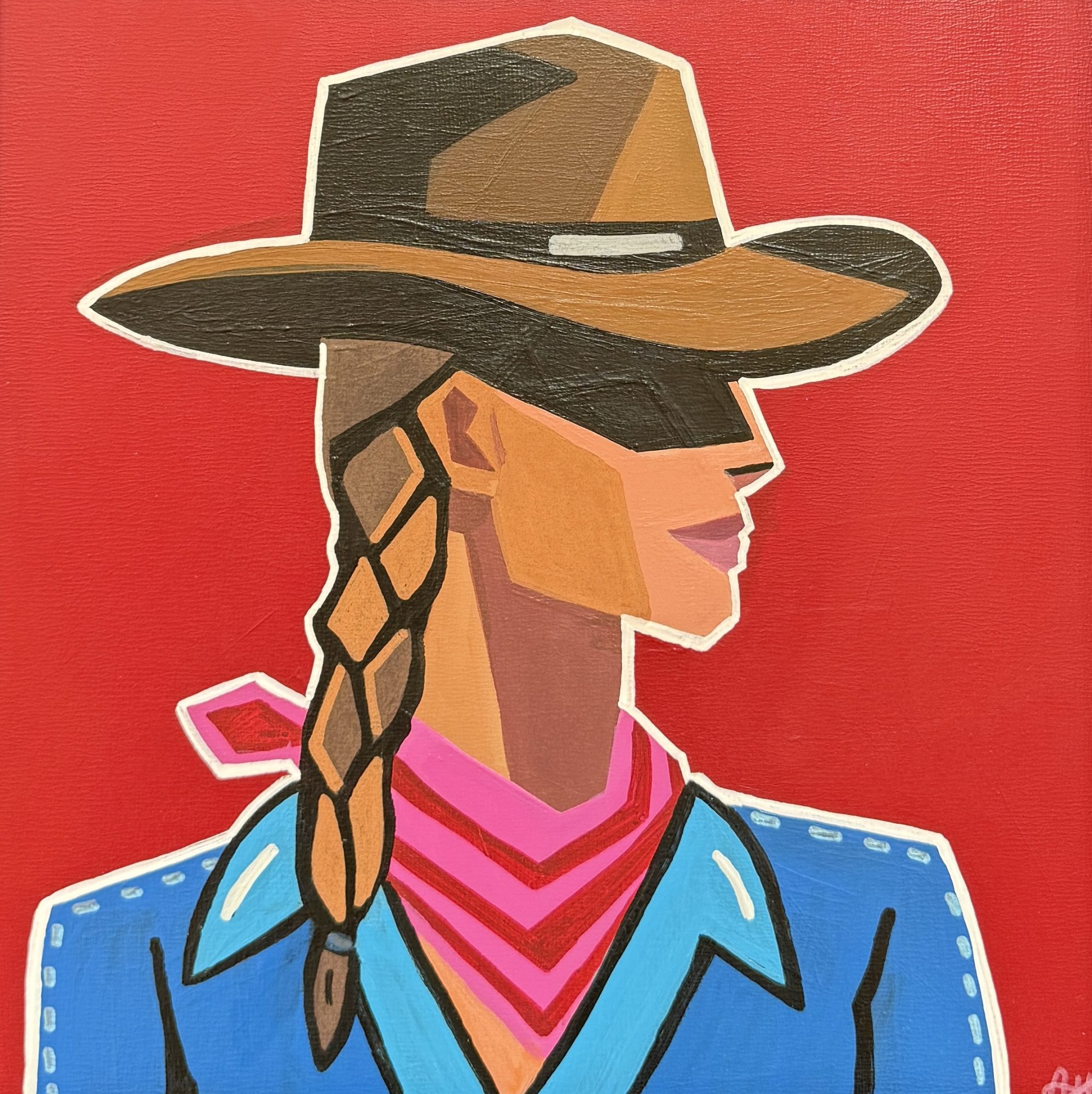 A GIRL WITH A PINK BANDANA WALKS INTO A BAR - BY ANGIE HASKELL