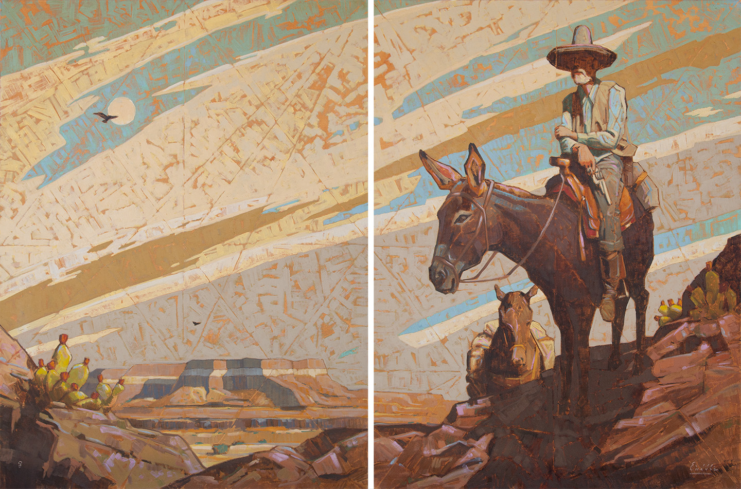 "ACROSS THE DIVIDE DIPTYCH" - BY  SEAN MICHAEL CHAVEZ