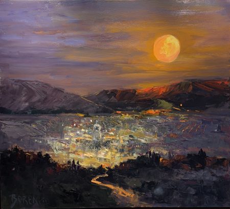"BLOOD MOON OVER SANTA FE" - By Evelyne Boren