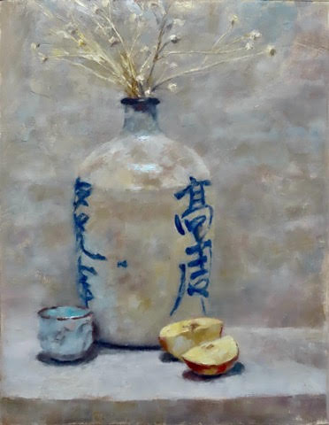 STILL LIFE WITH SAKI JAR - BY GREGORY FRANK HARRIS