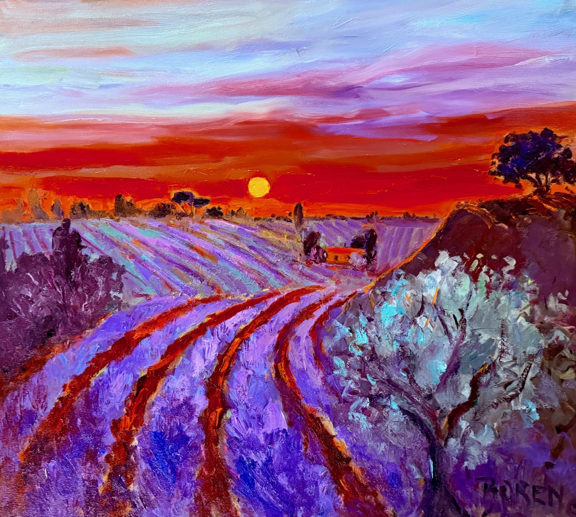 "SUNSET VALENSOLE" - By Evelyne Boren