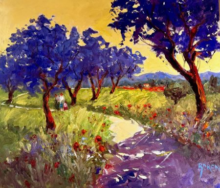 "STROLLING UNDER THE JACARANDAS" - By Evelyne Boren