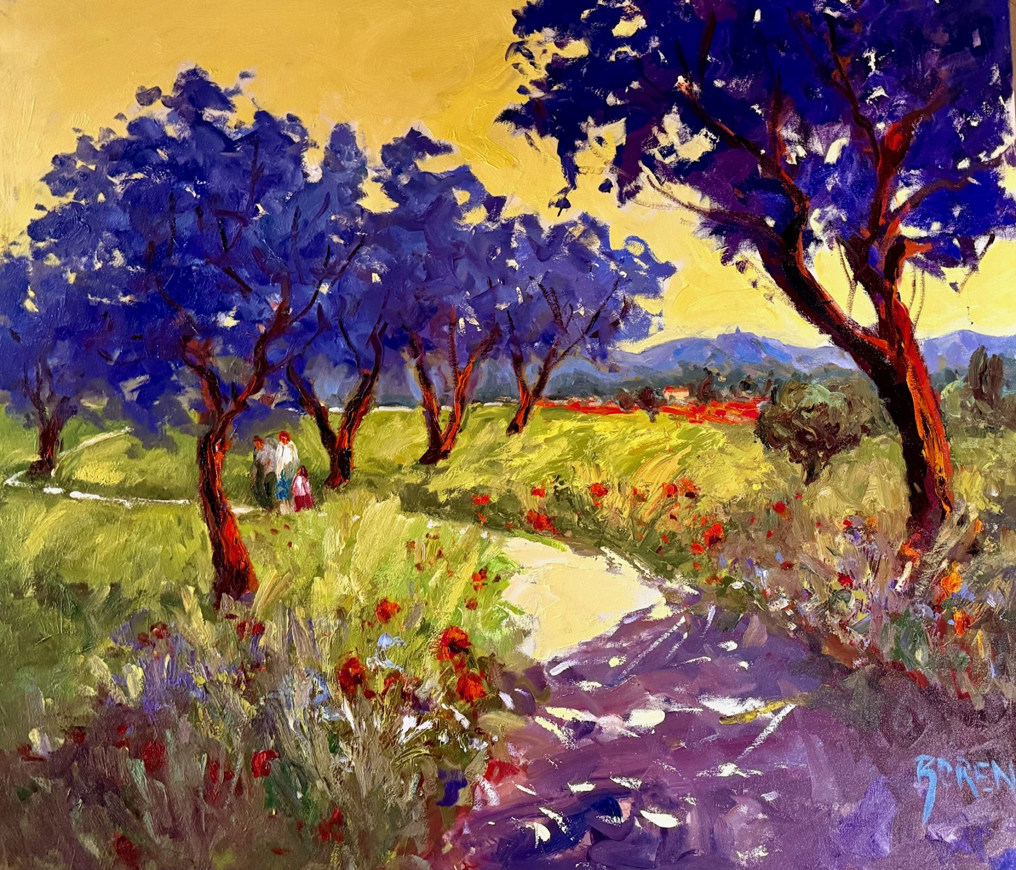 "STROLLING UNDER THE JACARANDAS" - By Evelyne Boren