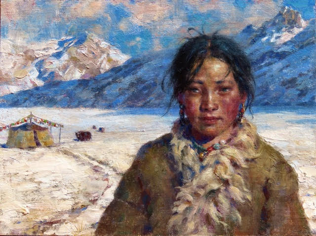 LAND OF SNOWS, TIBETAN NOMAD GIRL - BY GREGORY FRANK HARRIS