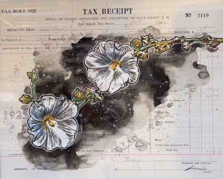 SUMMER HOLLYHOCKS BY J. DYLAN CAVIN