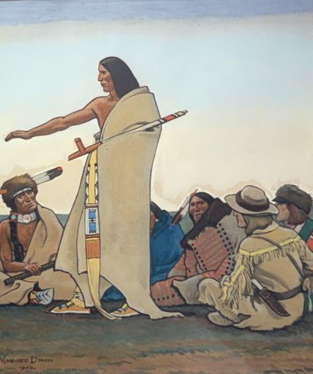 MAYNARD DIXON (1875 - 1946) "WAR TALK" (Circa 1942)