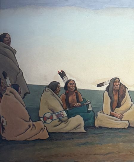 MAYNARD DIXON (1875 - 1946) "WAR TALK" (Circa 1942)