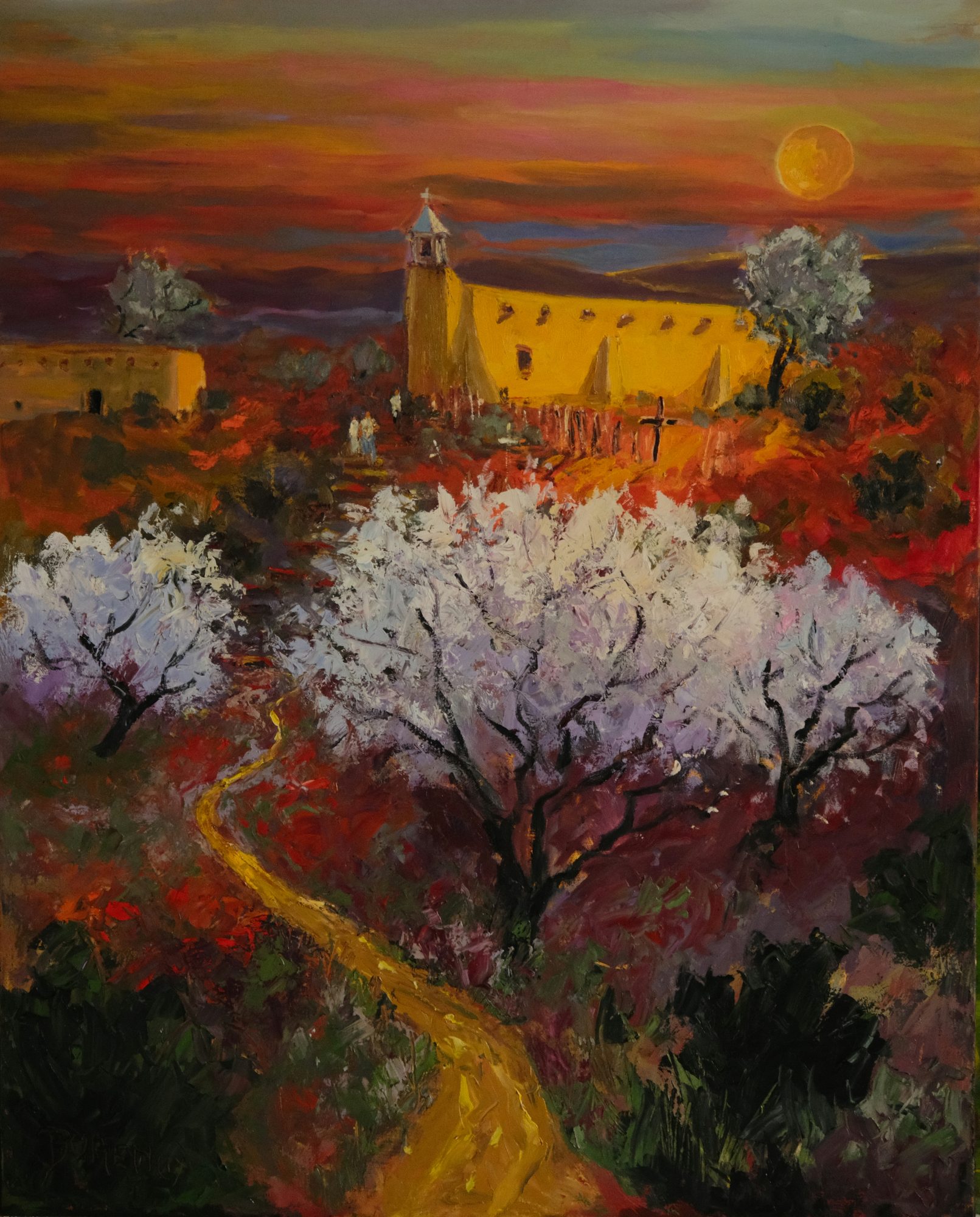 "LAS GOLONDRINAS BLOSSEMS AT SUNSET" - By Evelyne Boren