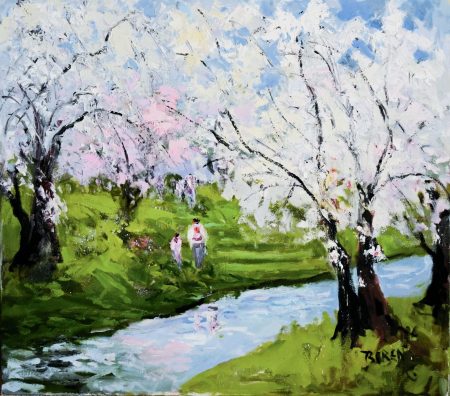 "STROLLING THROUGH THE CHERRY BLOSSOMS" - By Evelyne Boren