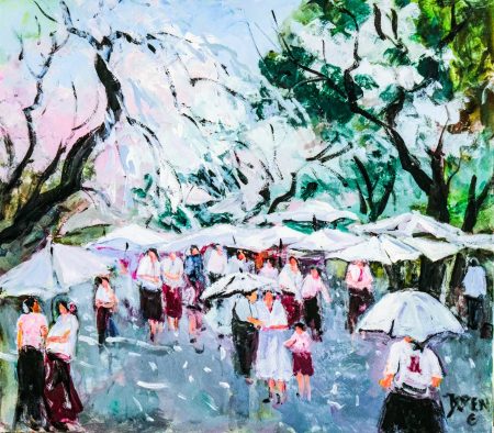 "SPRING RAIN UENO PARK" - By Evelyne Boren