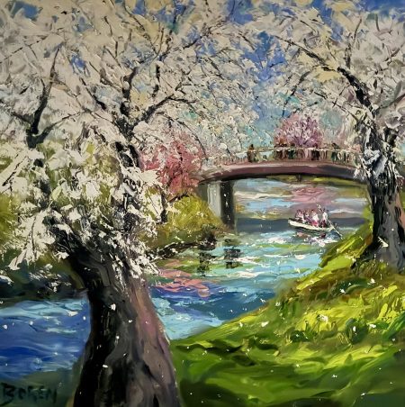 "SHANGHAI RIVER AND HIKAWA BRIDGE" - By Evelyne Boren